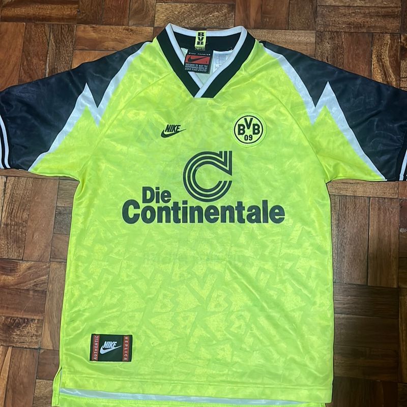 激レア！　Nike Borussia Dortmund  95 #4 Camisa Borussia Dortmund 95 96 | Camisa Masculina Nike Usado