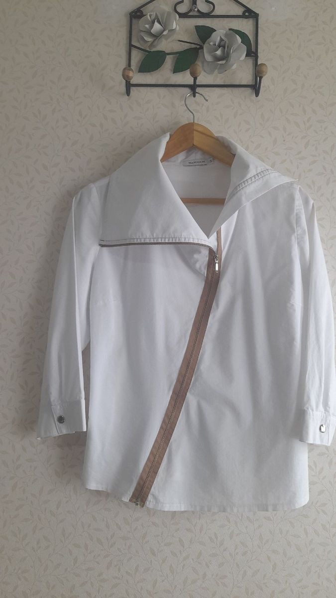 Camisa Branca com Ziper Manooch 44 | Camisa Feminina Manooch Usado ...