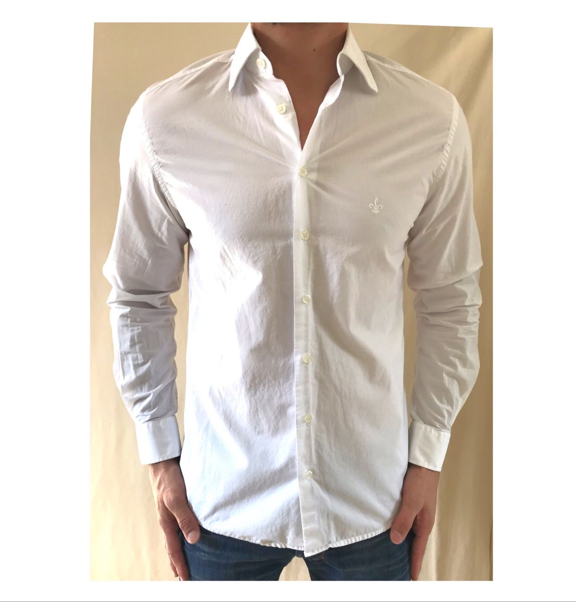 camisa slim fit masculina dudalina branca