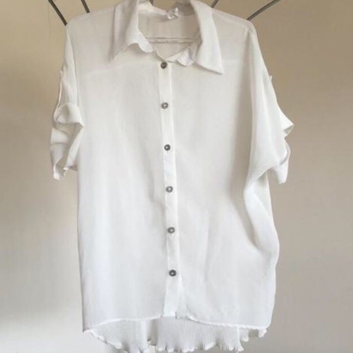 camisa seda branca feminina