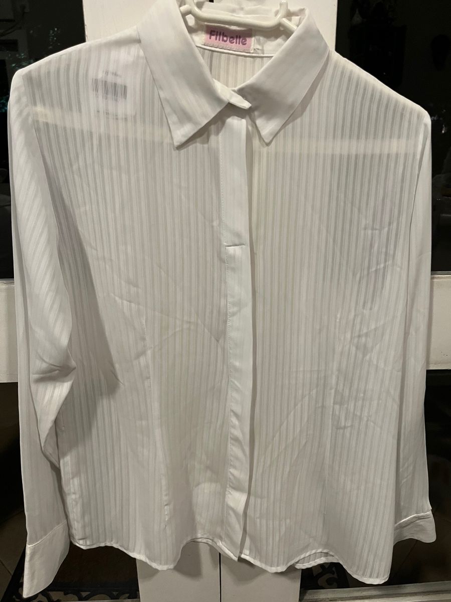 Camisa branca feminina tecido hot sale fino