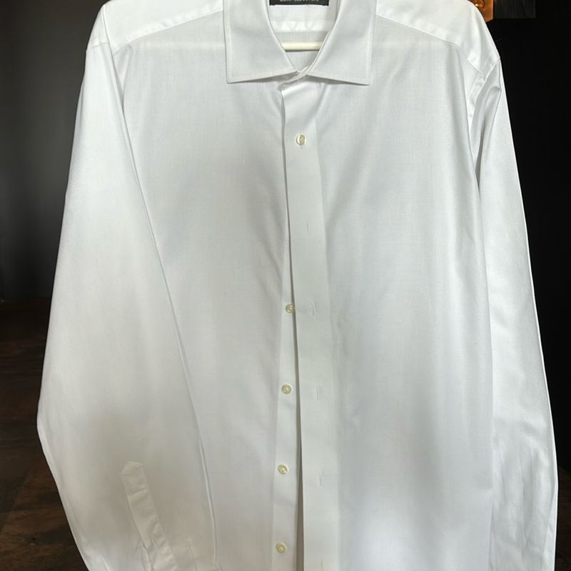 Camisa Branca Terno para Abotoadeira Slim Fit Saks Fifth Avenue | Saks  Fifth Avenue Usado 103859532 | enjoei