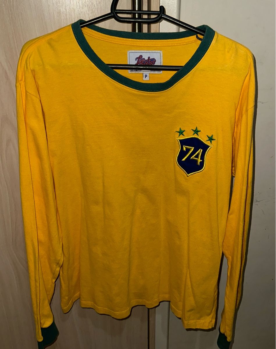 Camisa Brasil 1974 Liga Retrô  Roupa Esportiva Masculino Liga