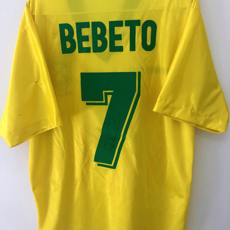 Camisa Brasil Copa do Mundo 1994 Bebeto #7 Autografada | Roupa
