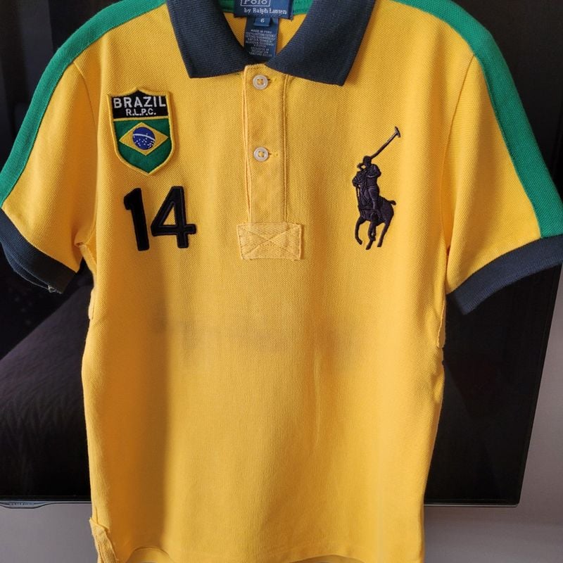 Camisa Brasil Polo Ralph Lauren  Roupa Infantil para Menino Polo