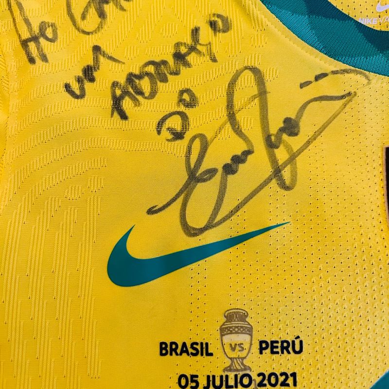 Camisa Nike Brasil Copa América 2019 autografada Everton