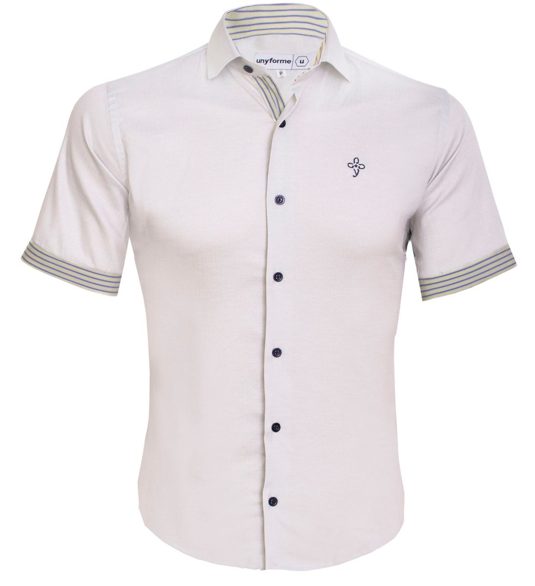 camisa social masculina slim manga curta