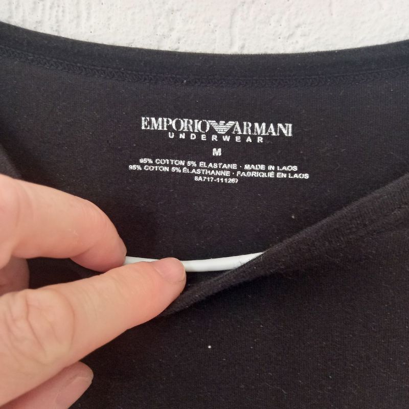 Camiseta Emporio Armani Underwear Logo Azul-Marinho - Compre Agora