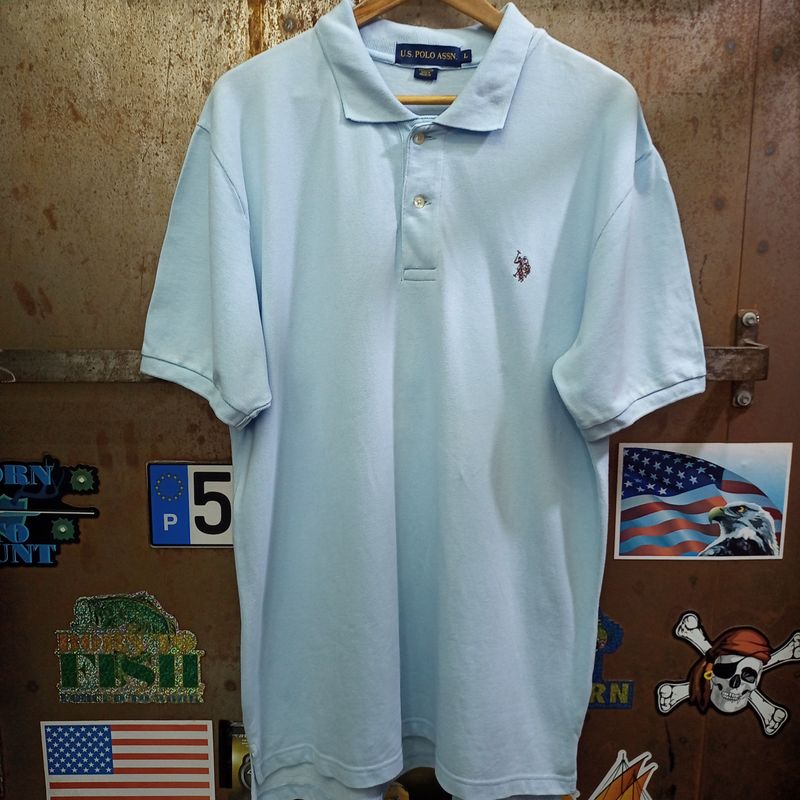 Camisa Polo Masculina U.S. Polo Assn. Piquet Authentic Azul