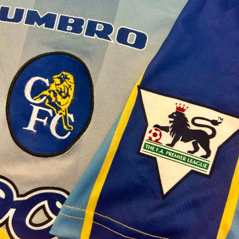 Camisa Chelsea 1995/97 Uniforme 2 Ruud Gullit #4 Premier League