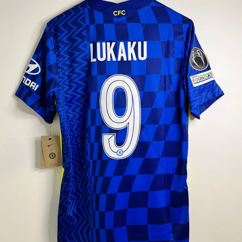 Camisa Chelsea 2021/22 Lukaku #9 Champions League Original Nova