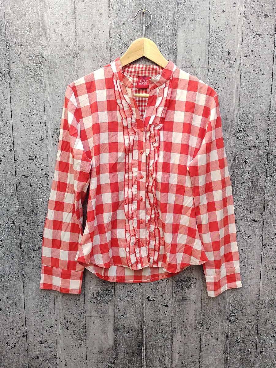 Camisa Clock House Xadrez Junho Junino Camisa Feminina Clock House