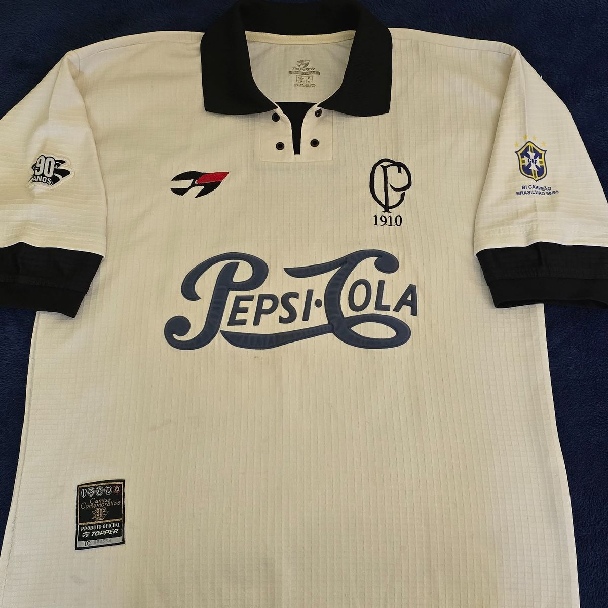 Camisa Comemorativa 90 Anos de Corinthians 2000 Pepsi Topper Original ...