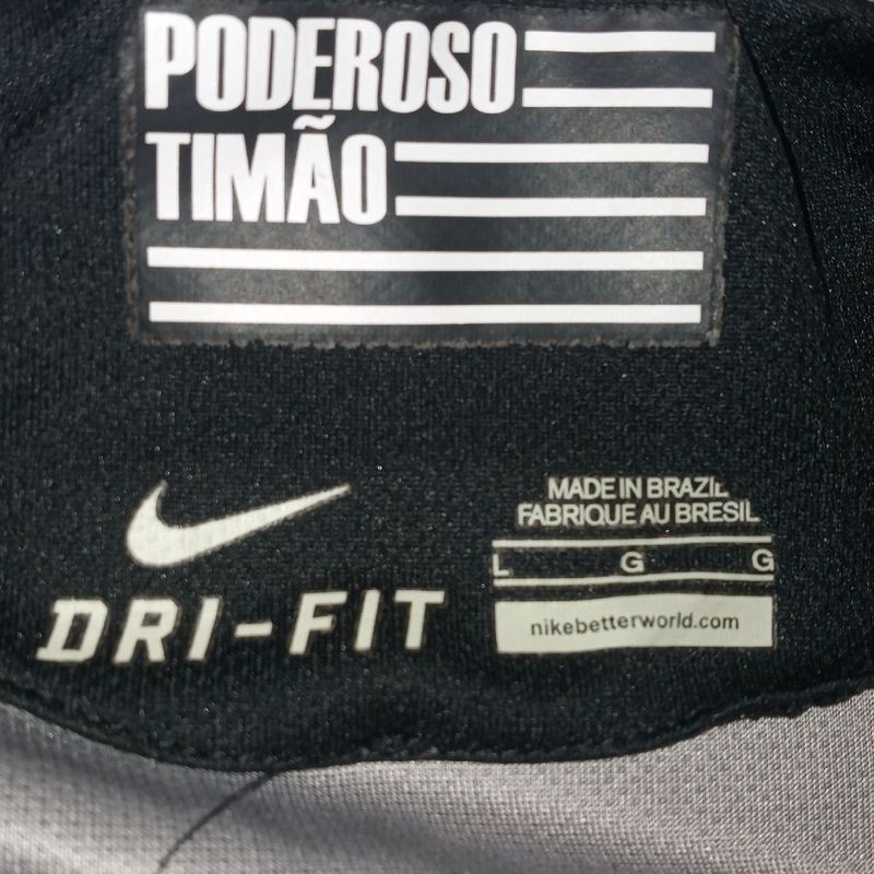 Camisa Corinthians Juvenil Pré-Jogo Nike - Branco+Preto