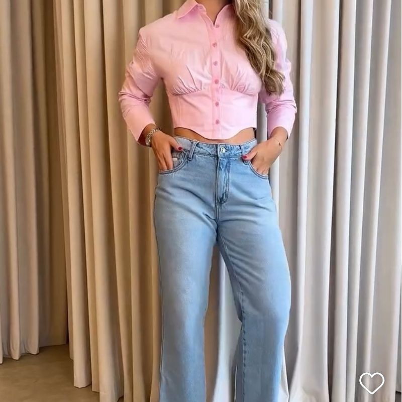 Camisa Corset Manga Longa Rosa Candy Myft | My Favorite