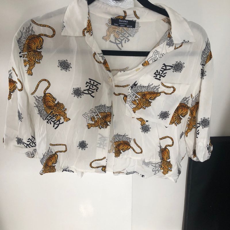 Camisa discount estampada bershka