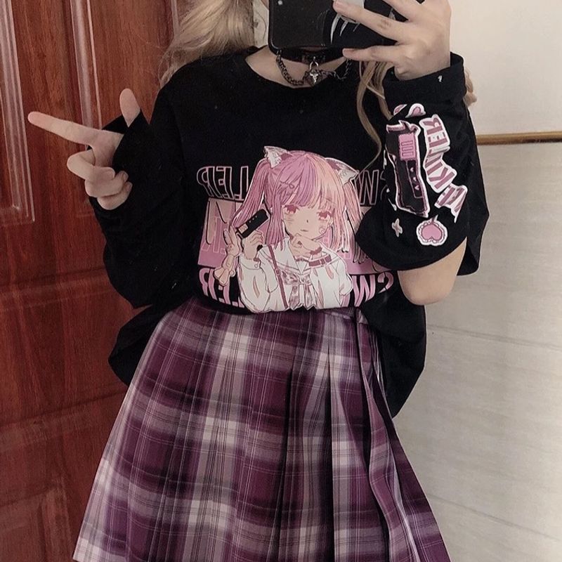 Camiseta kawaii, anime, garota, apenas, que, ama, esboça