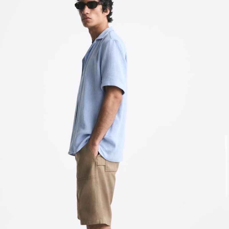 Camisa de Estrutura R stica Zara Camisa Masculina Zara Nunca
