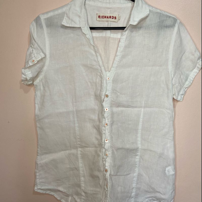 Camisa de linho feminina hot sale richards