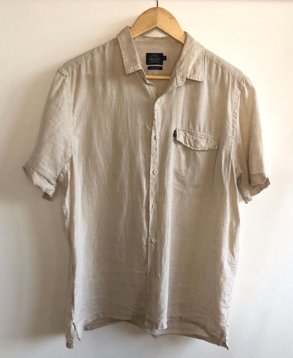 camisa de linho cru masculina