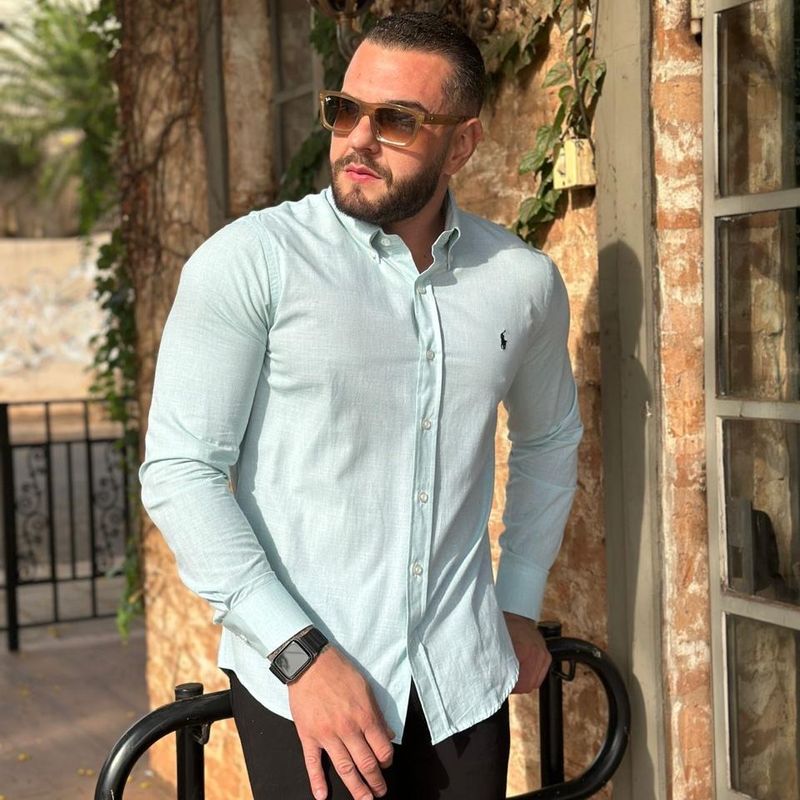 Camisa de Linho Manga Longa Ralph Lauren P M G Gg Eg Verde Consulte Os  Tamanhos Camisa Masculina Ralph Lauren Nunca Usado 109529028 enjoei