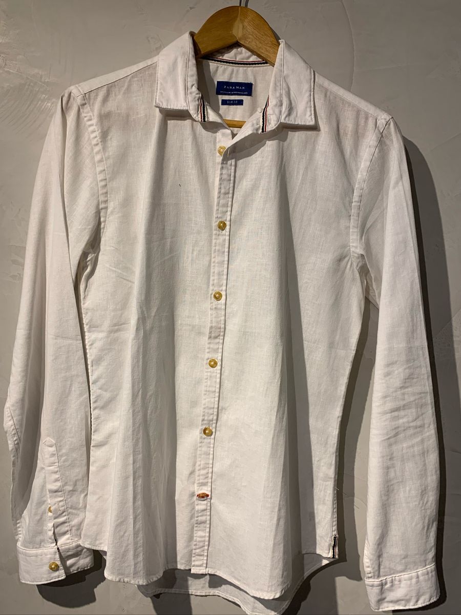 camisa de linho masculina zara