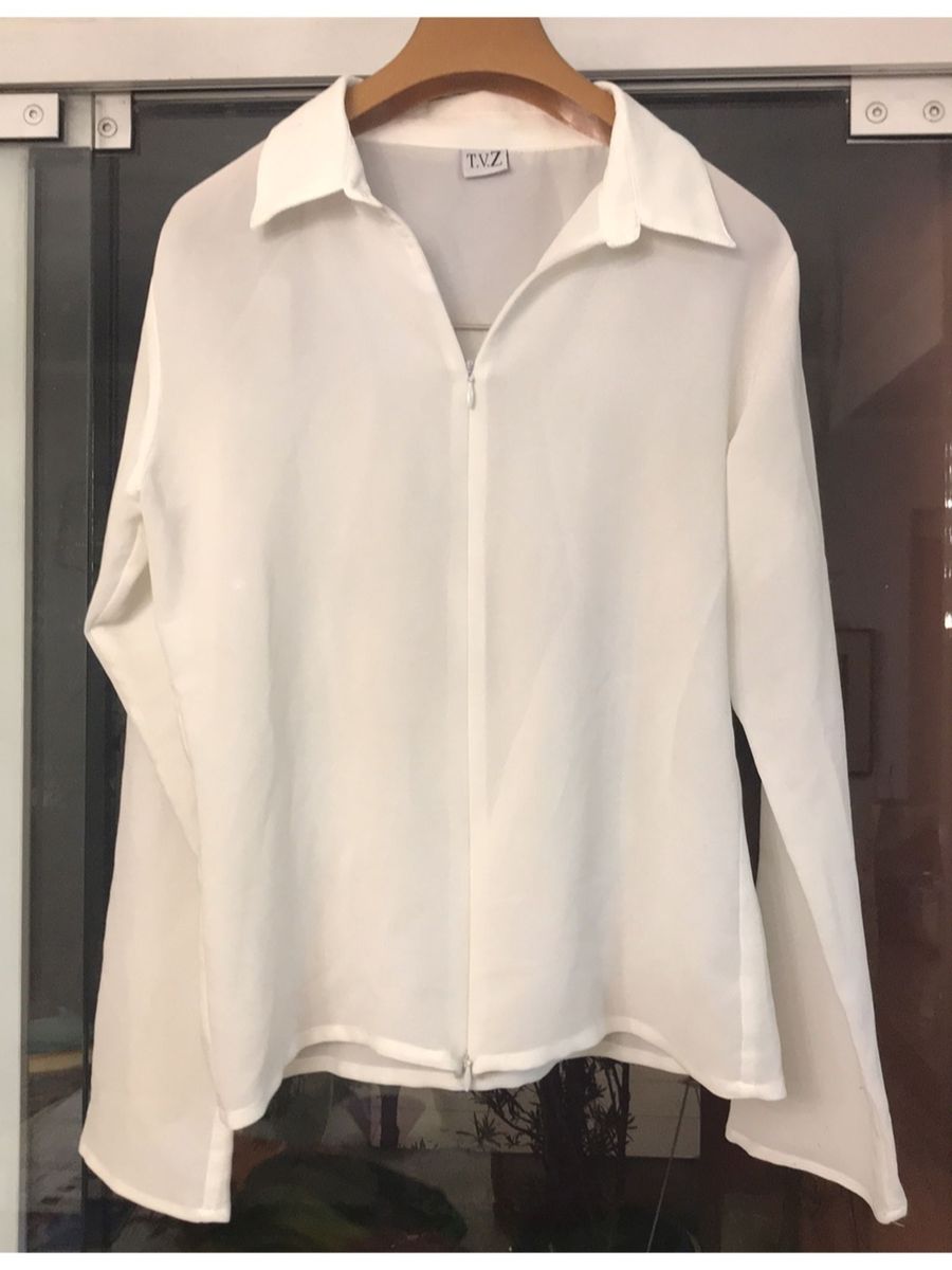 camisa branca feminina de seda