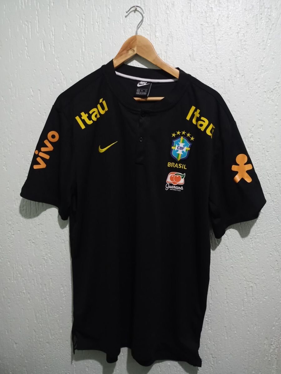 Camisa Brasil Preta, Camiseta Masculina Nunca Usado 95415256