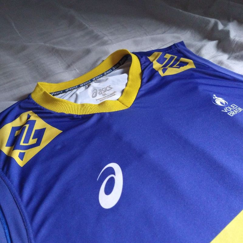 Camisa ASICS Oficial da Seleção Brasileira de Vôlei - Amarelo - Masculina