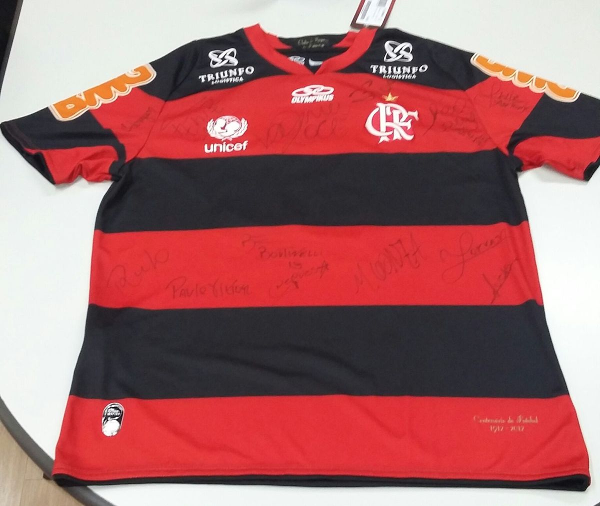 Camisa Do Flamengo 12 De Jogo Olympikus Unicef Autografada Roupa Esportiva Masculino Olympikus Nunca Usado Enjoei