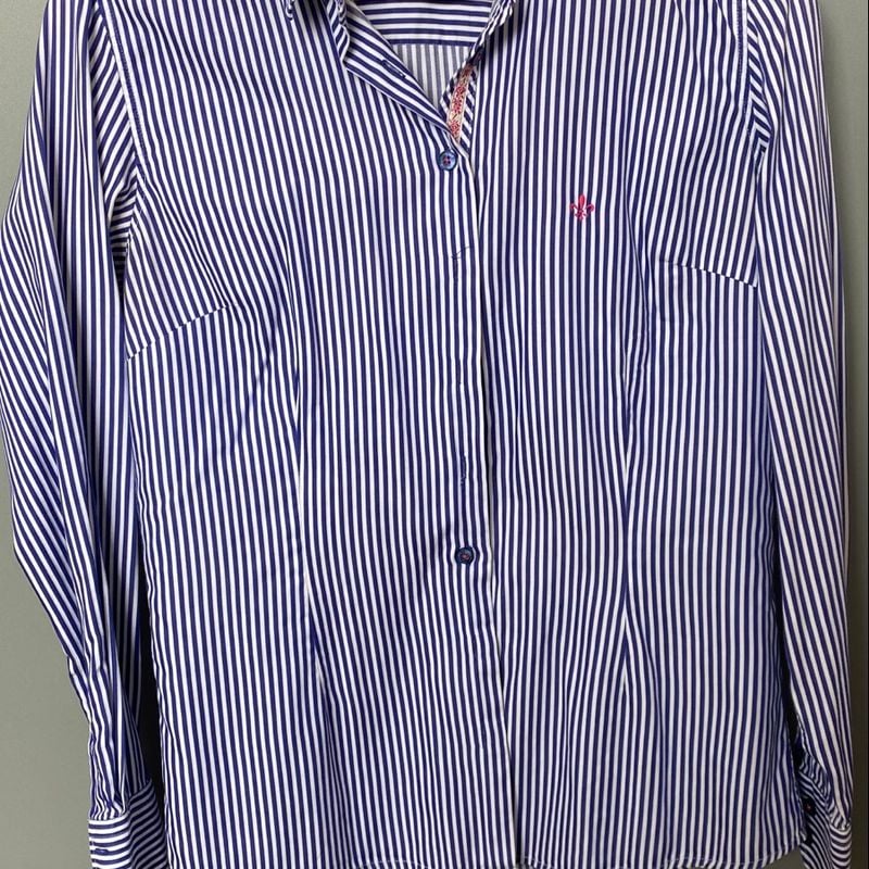 Camisa Dudalina Feminina Listras Azul Dudalina Usado 91926500