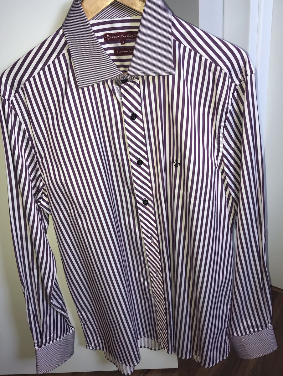 camisa dudalina listrada masculina