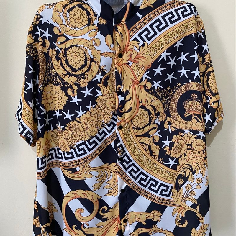 Dress Shirt Camisas Estilo Versace Camisa Estampada (Estilo