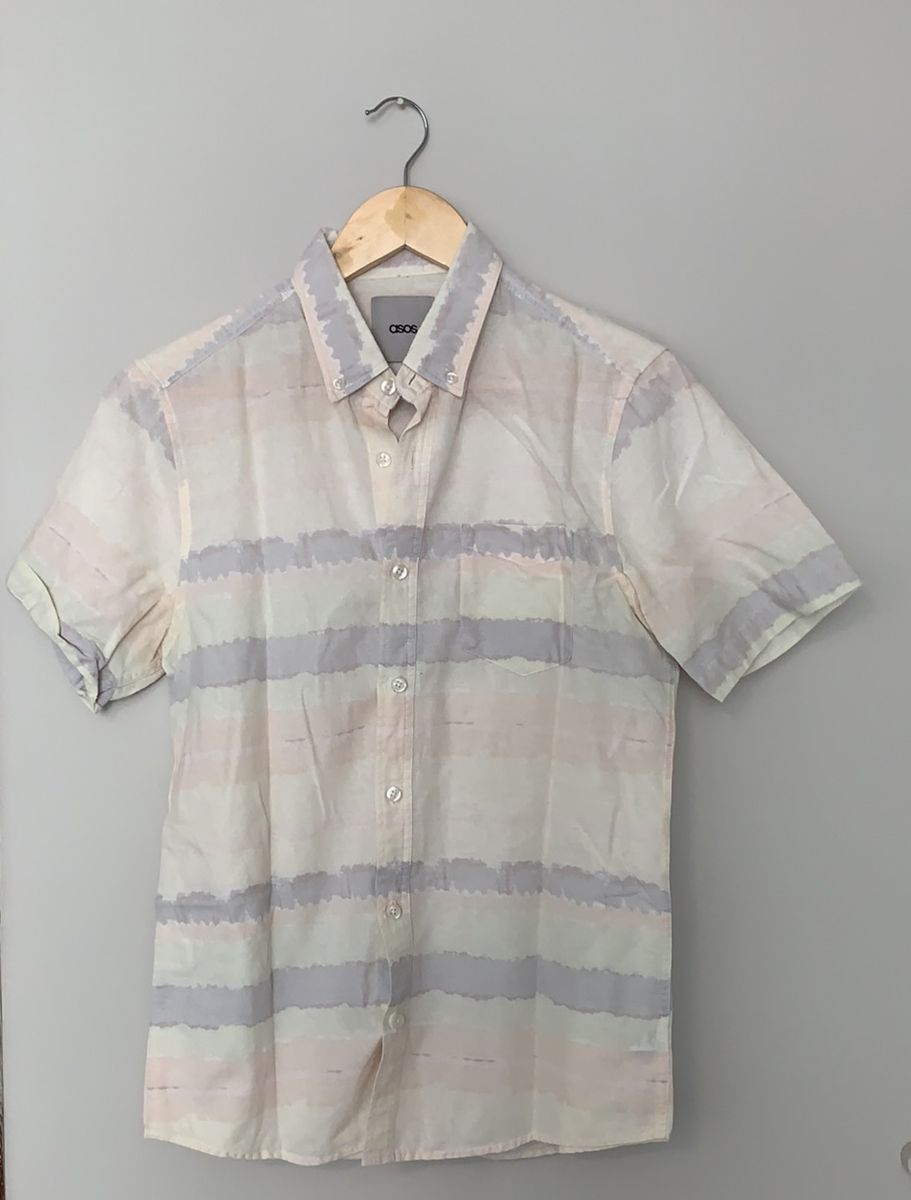 camisa estampada manga curta - asos - camisas asos