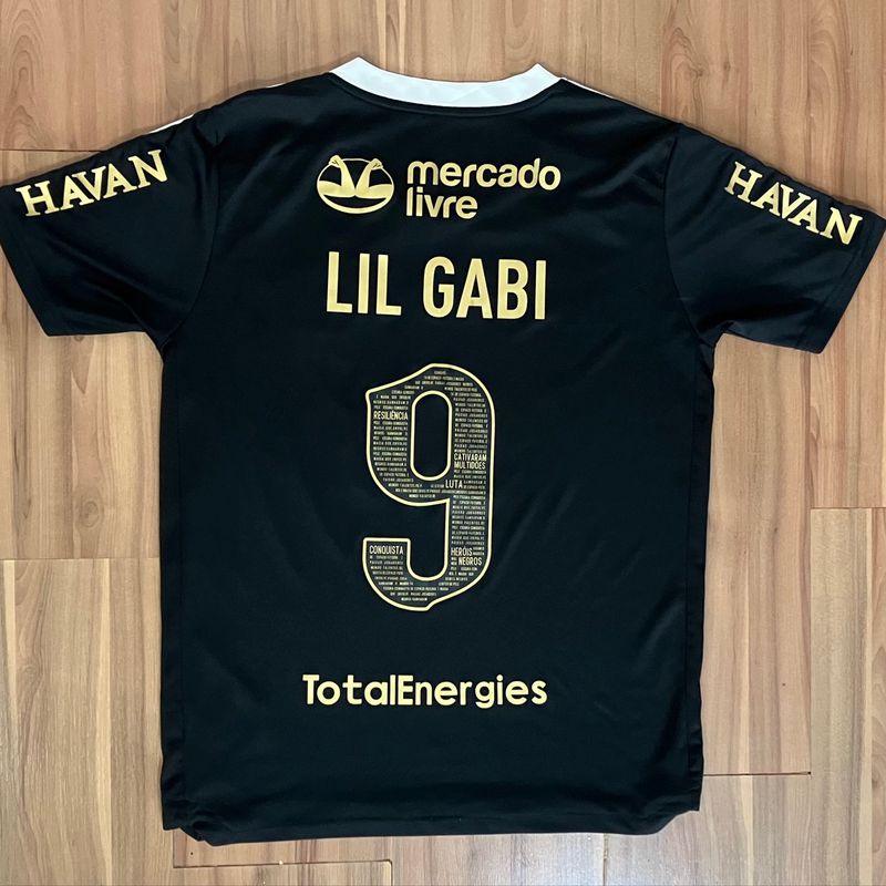 Camisa Flamengo 2021 Preta Camiseta Lil Gabi Gabigol Time