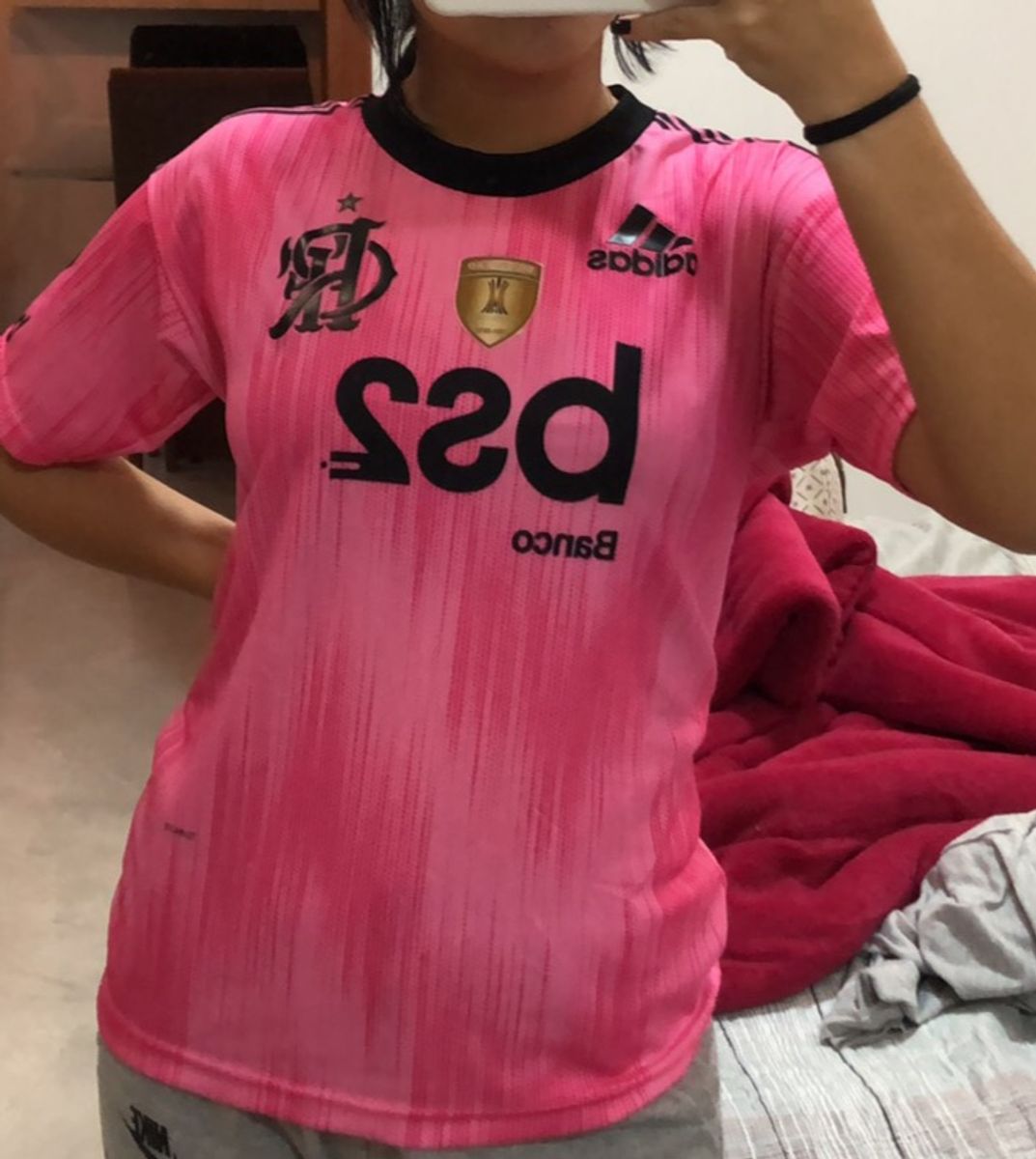 Blusa do best sale flamengo rosa feminina