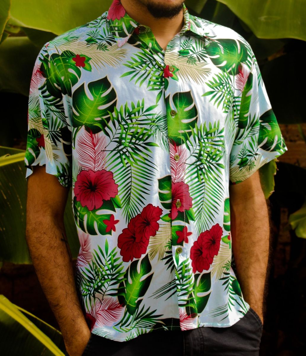 camisa floral - p - camisas sem marca