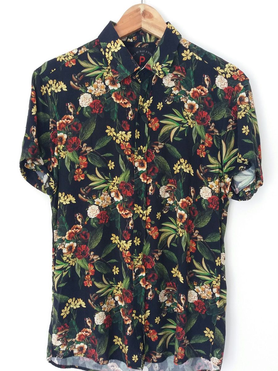 camisa floral masculina marisa