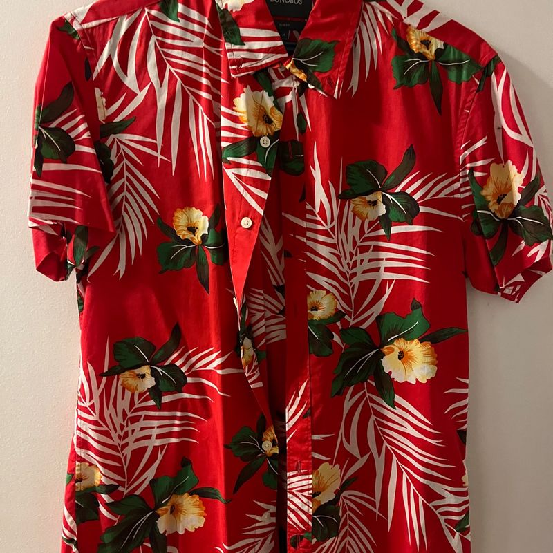 Camisa floral hot sale vermelha masculina