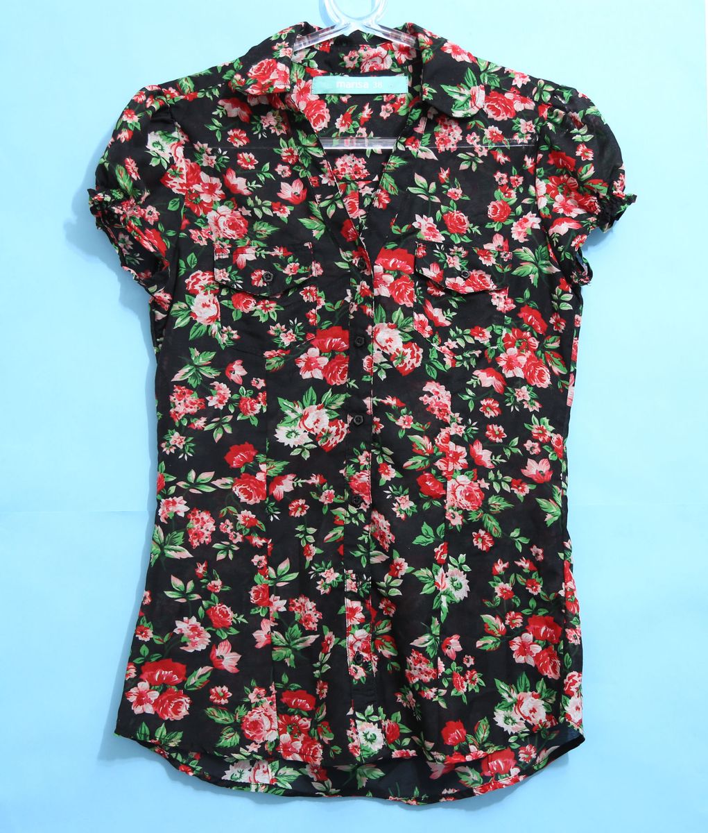 Camisa de botão cheap florida feminina