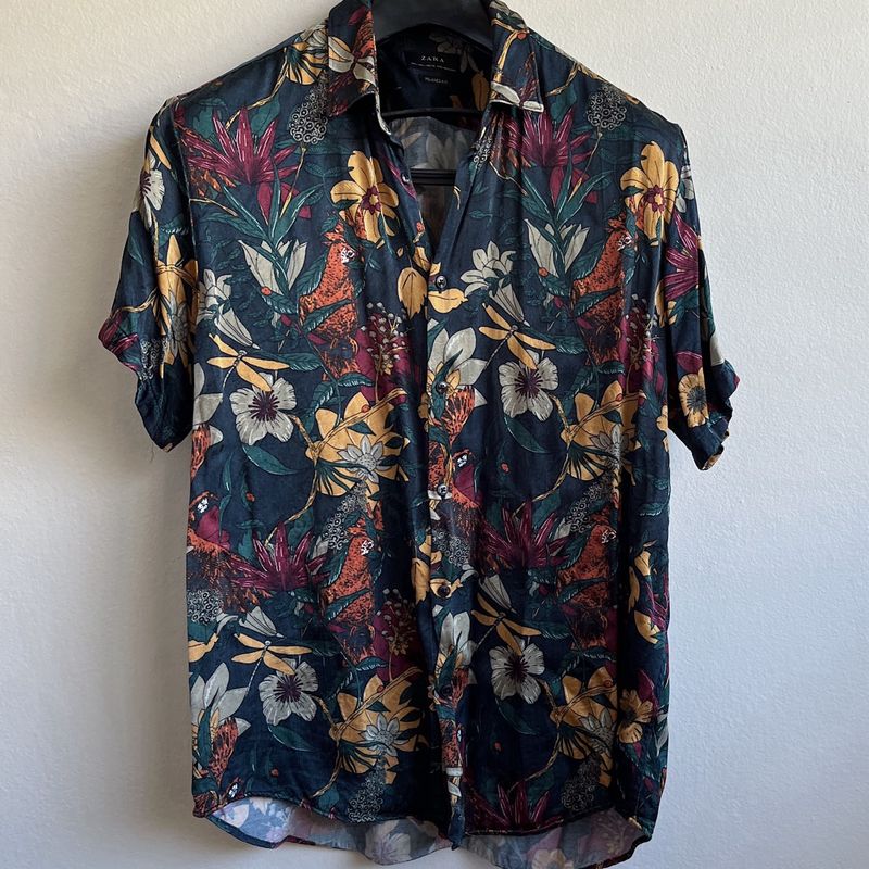 Camisa Florida Zara | Camisa Masculina Zara Usado 84907271 | enjoei