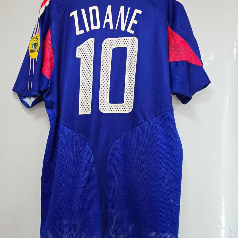 Camisa França Home 04-05 Zidane 10 Patch Euro 2004 Oficial