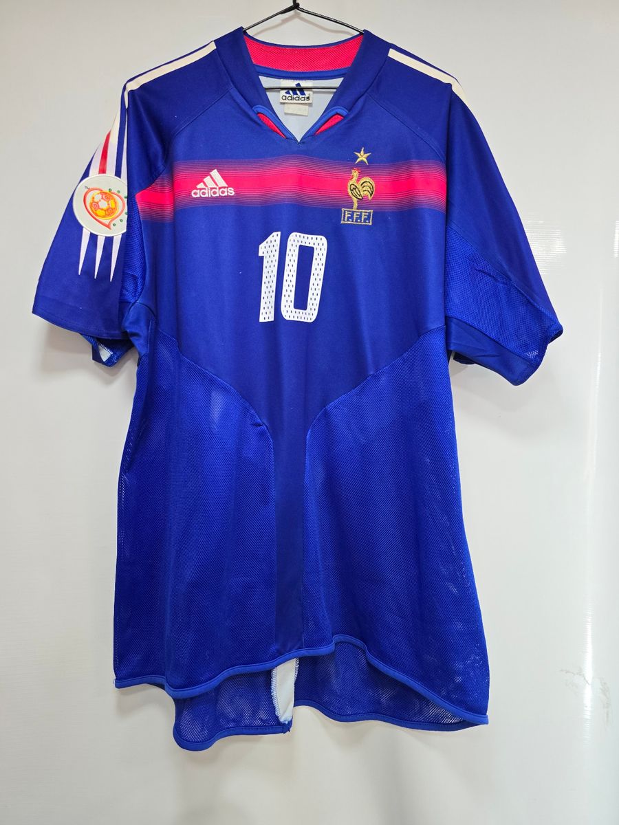 Camisa França Home 04-05 Zidane 10 Patch Euro 2004 Oficial