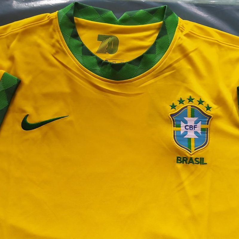 Camisa Seleção Brasileira Masculina Copa 2022 Amarela Slim (M