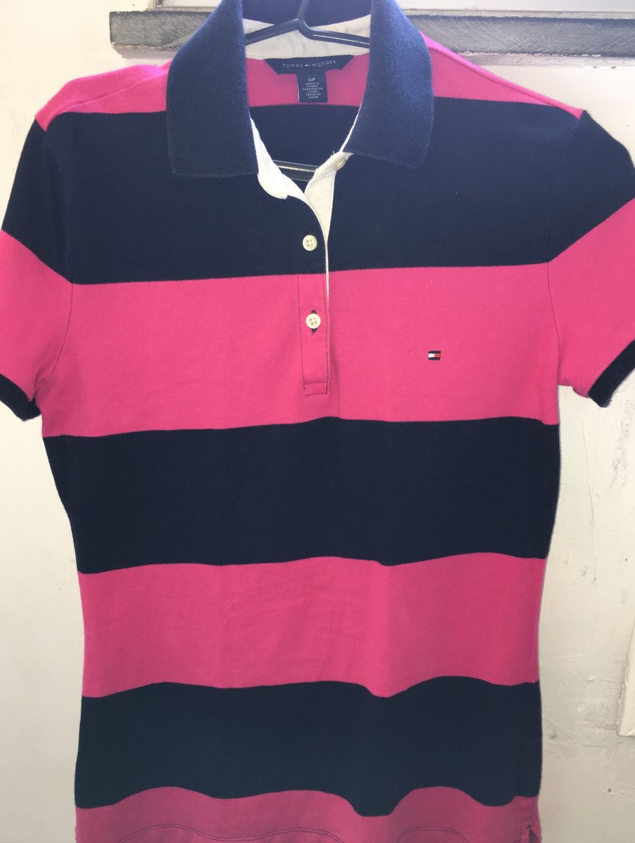 Camisa Polo Tommy Hilfiger Slim Frisos Azul