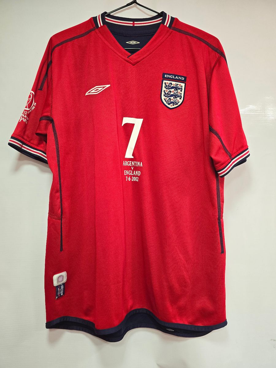【新品タグ】02W杯ベッカム英アウェイ試合詳細刺繍　アルゼンチン戦 Camisa Inglaterra Away 02-04 Beckham 7 Vs Argentina Copa 2002