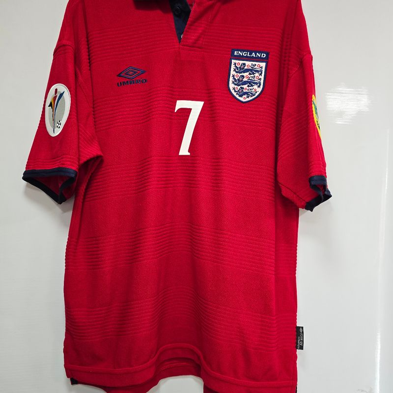 一点物　Y2K 00s vintage England uniform Camisa Inglaterra Away 2000 Beckham 7 Euro 2000 Importada Oficial