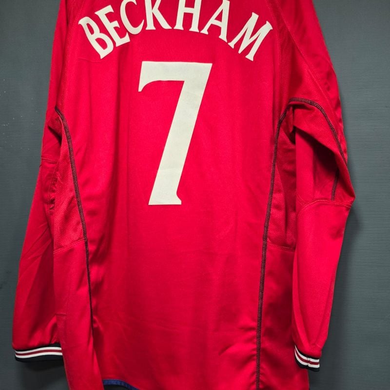 Camisa Inglaterra Away Copa 2002 Tamanho G Manga Longa Beckham 7