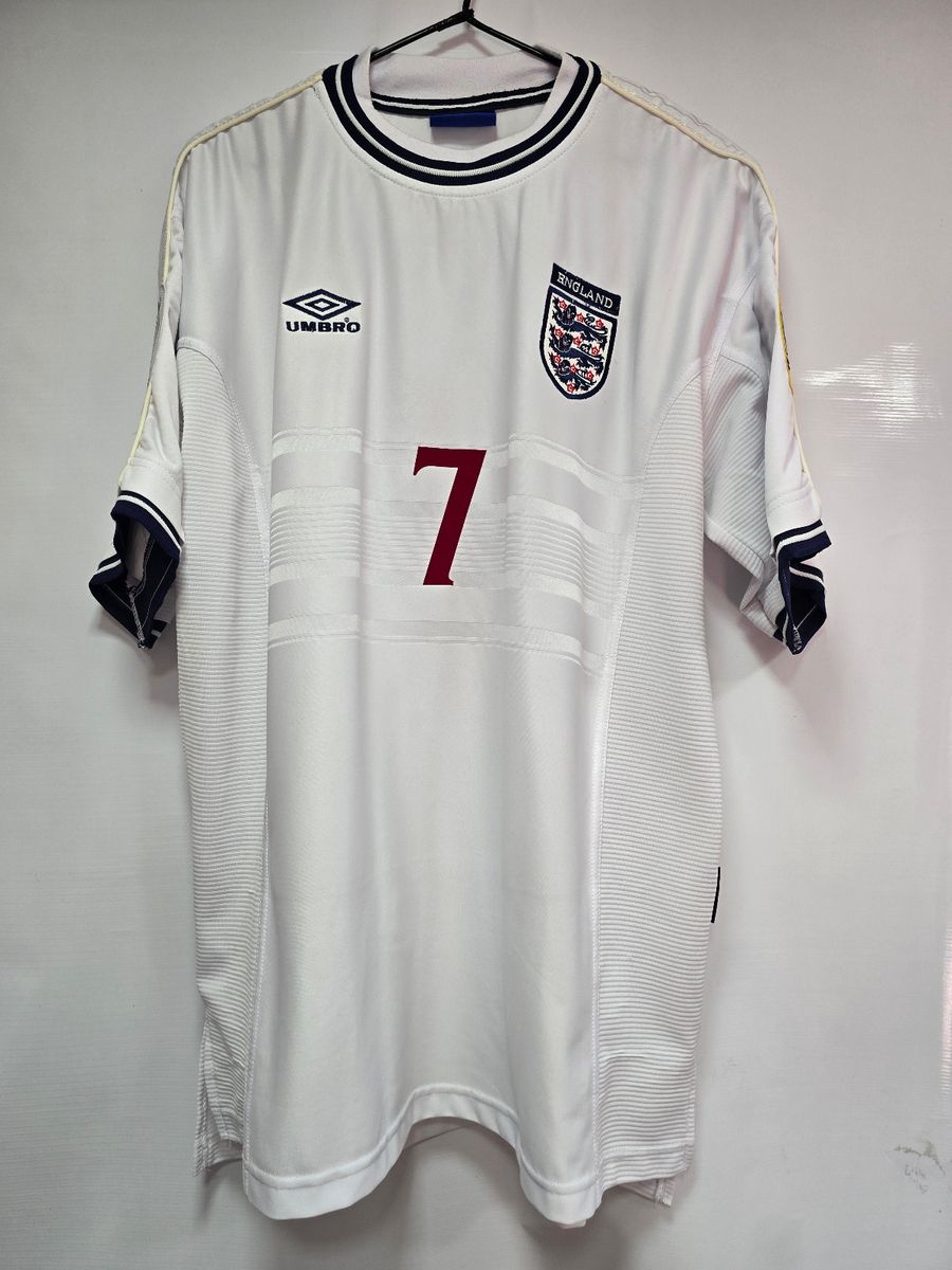 Camisa Inglaterra Home 00-02 G Beckham 7 Euro 2000 Impecável