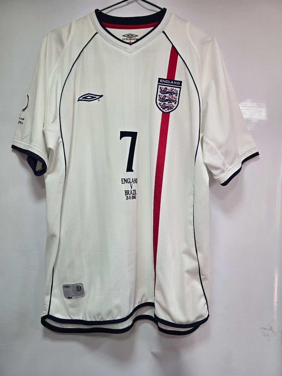 Camisa Inglaterra Home 01-03 Beckham 7 Vs Brasil Copa 2002